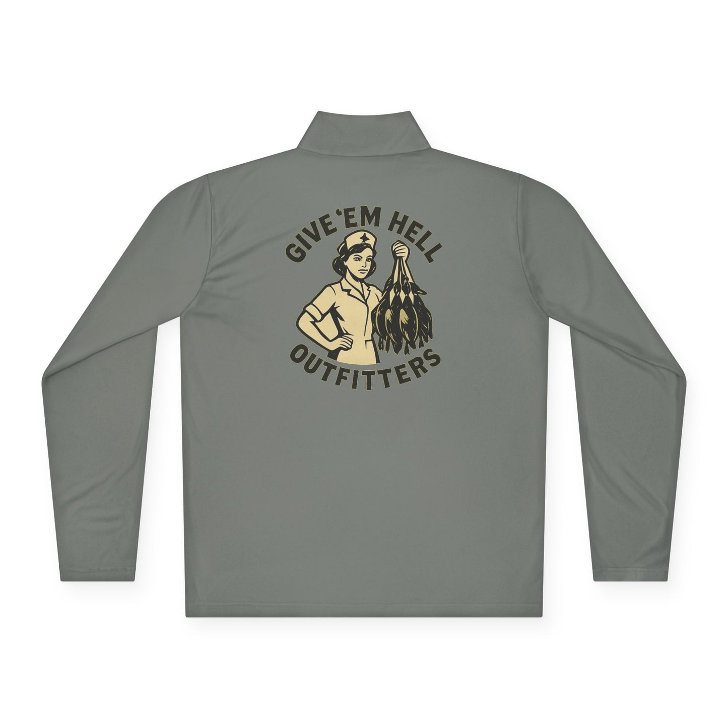 Unisex Quarter-Zip Pullover - Casual Comfort, Outdoor Adventure, Gifts for Him, Fall Layers, Give 'Em Hell Outfitters