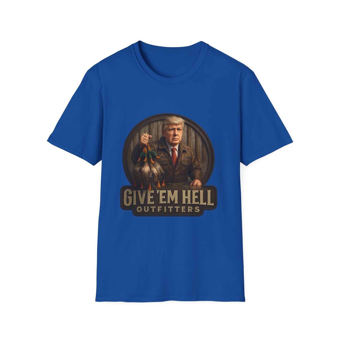 Give 'Em Hell Unisex Softstyle T-Shirt | Funny Casual Tee, Gift for Him, Trendy Graphic Shirt, Daily Wear, Statement Apparel