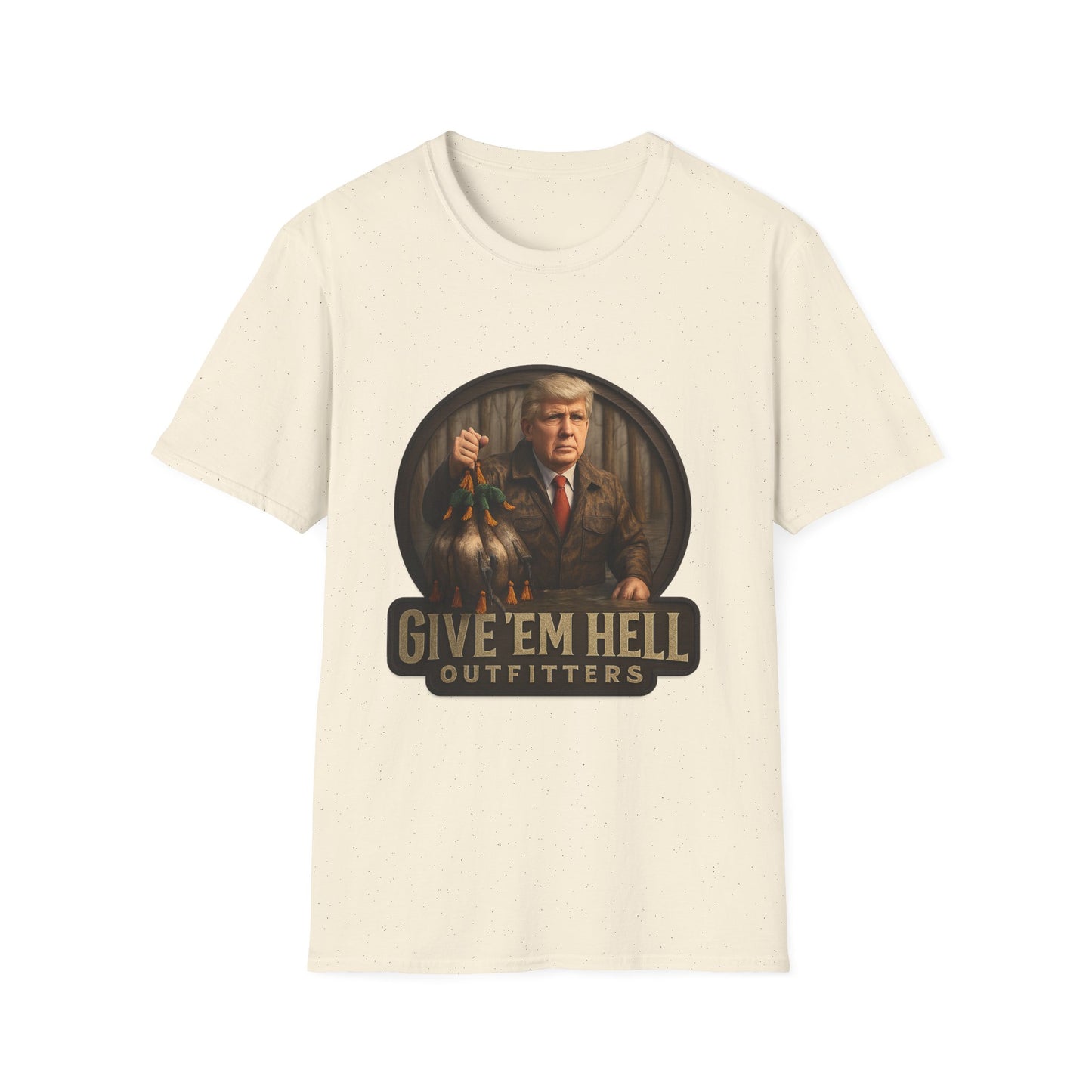 Give 'Em Hell Unisex Softstyle T-Shirt | Funny Casual Tee, Gift for Him, Trendy Graphic Shirt, Daily Wear, Statement Apparel