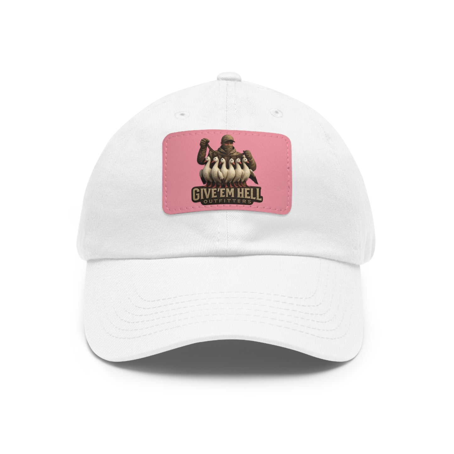 Vintage Dad Hat with Leather Patch - Give 'Em Hell, Casual Everyday Wear, Father's Day Gift, Outdoor Activities, Trendy Accessories