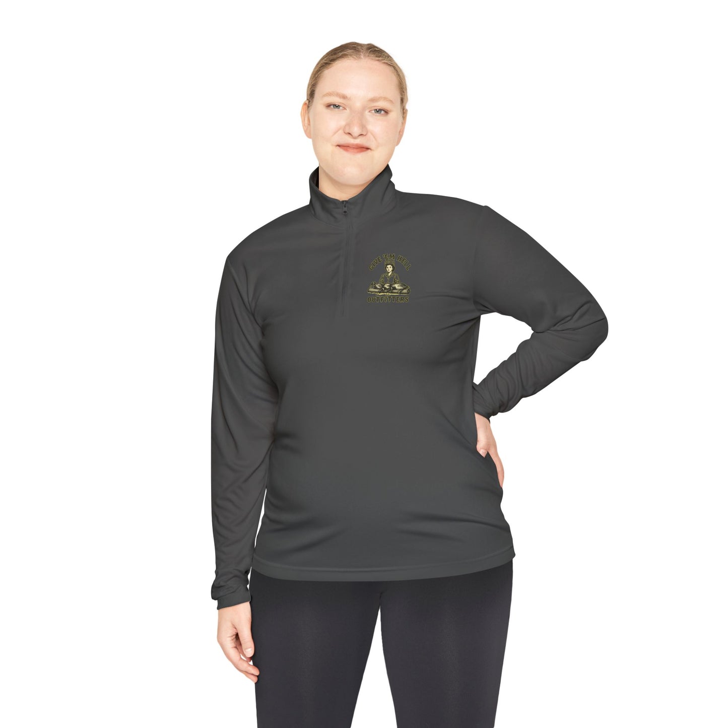 Unisex Quarter-Zip Pullover - Casual Comfort, Outdoor Adventure, Gifts for Him, Fall Layers, Give 'Em Hell Outfitters