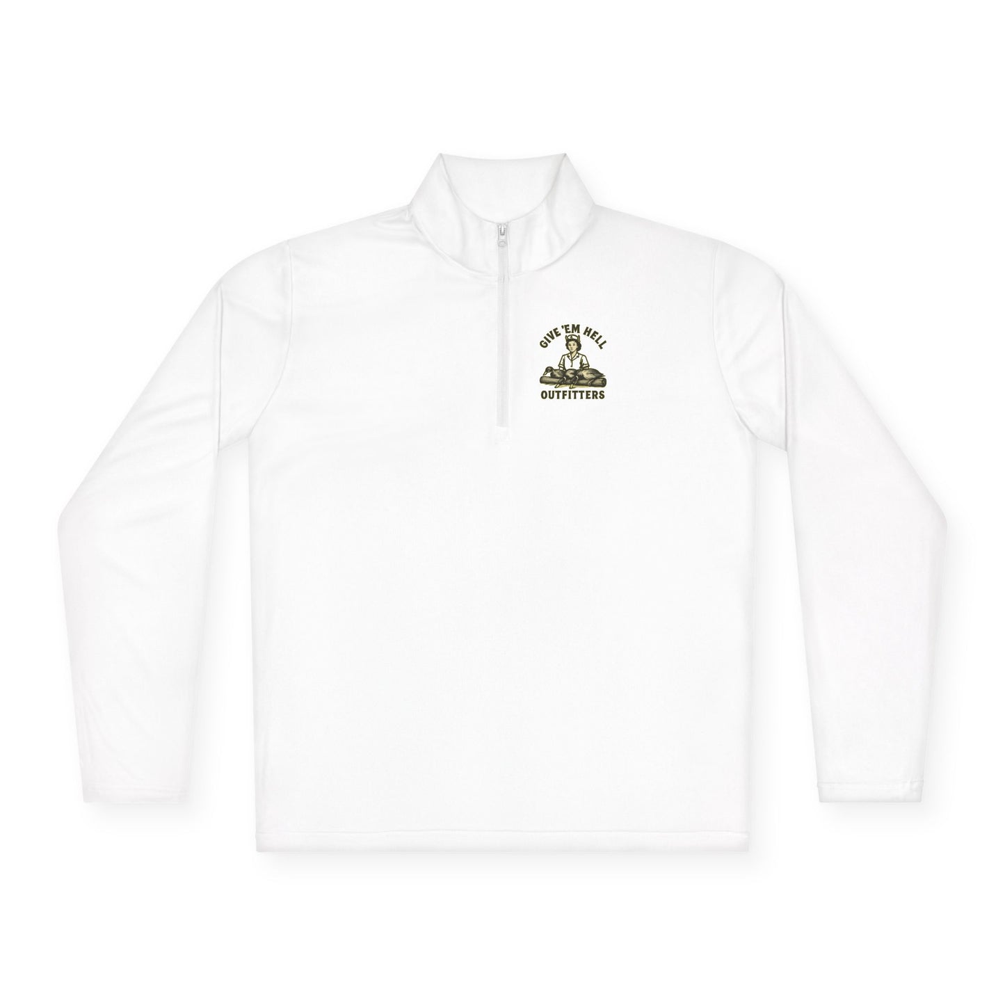 Unisex Quarter-Zip Pullover - Casual Comfort, Outdoor Adventure, Gifts for Him, Fall Layers, Give 'Em Hell Outfitters