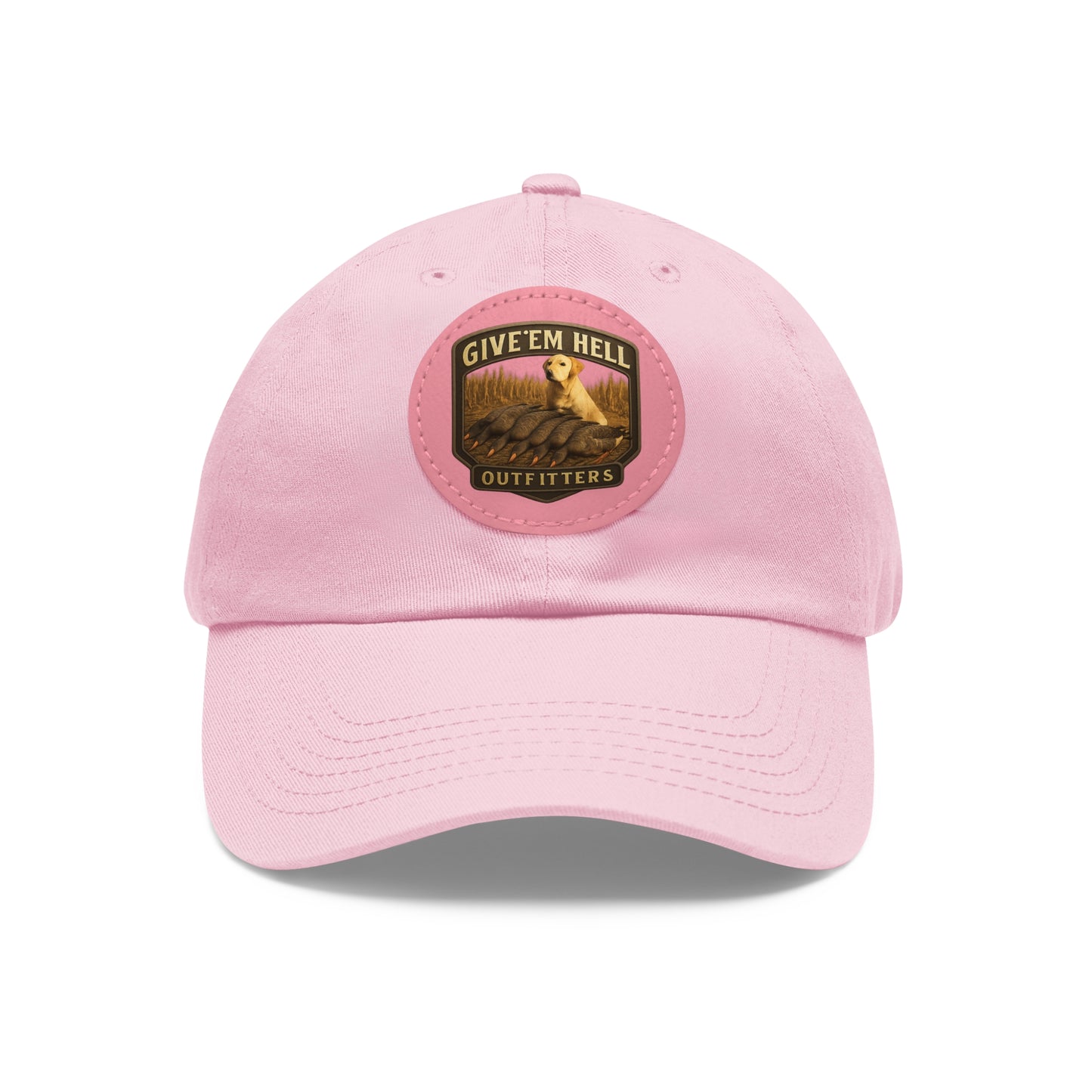 Leather Patch Dad Hat - Give 'Em Hell Outfitters, Casual Cap, Outdoor Hat, Father's Day Gift, Trendy Everyday Wear