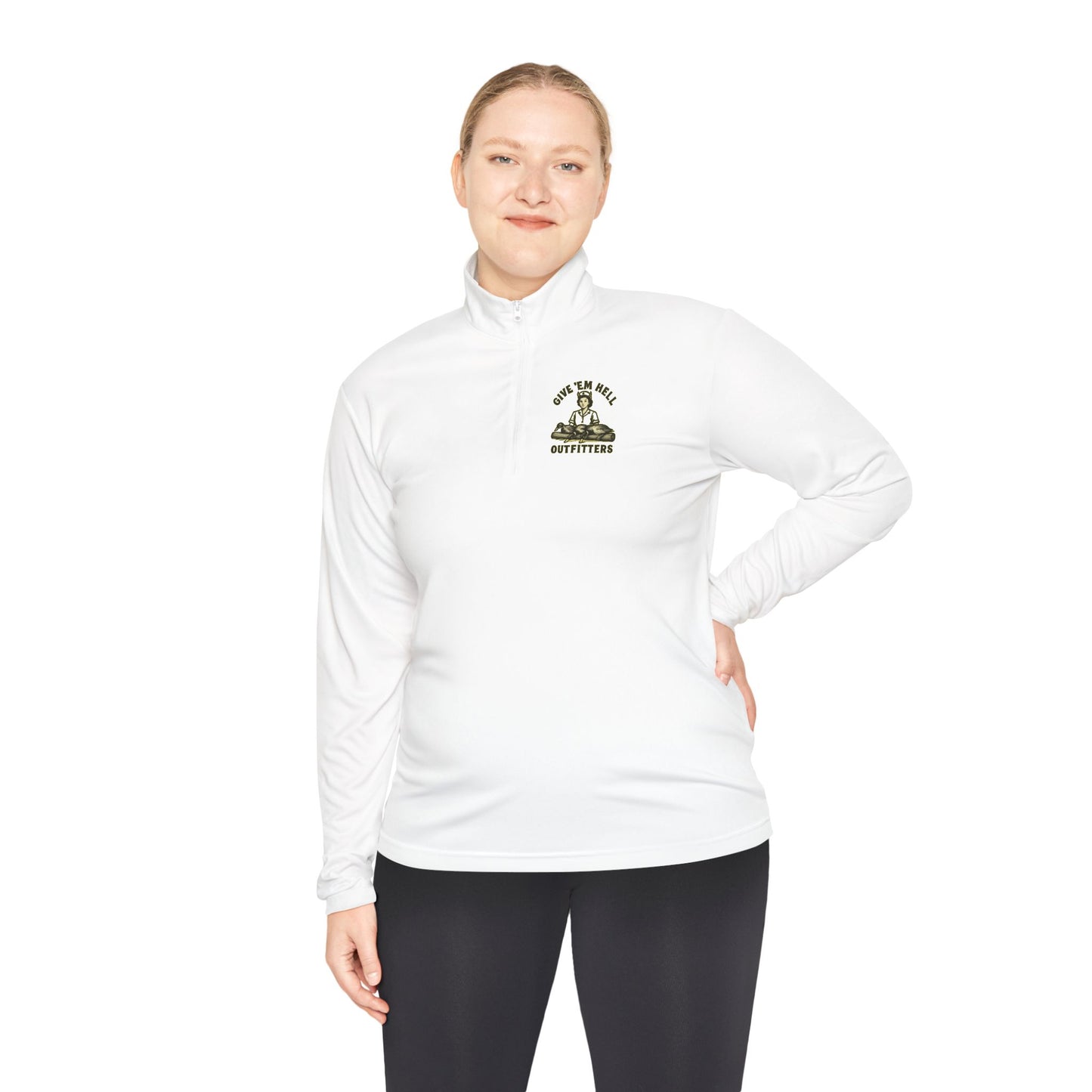 Unisex Quarter-Zip Pullover - Casual Comfort, Outdoor Adventure, Gifts for Him, Fall Layers, Give 'Em Hell Outfitters