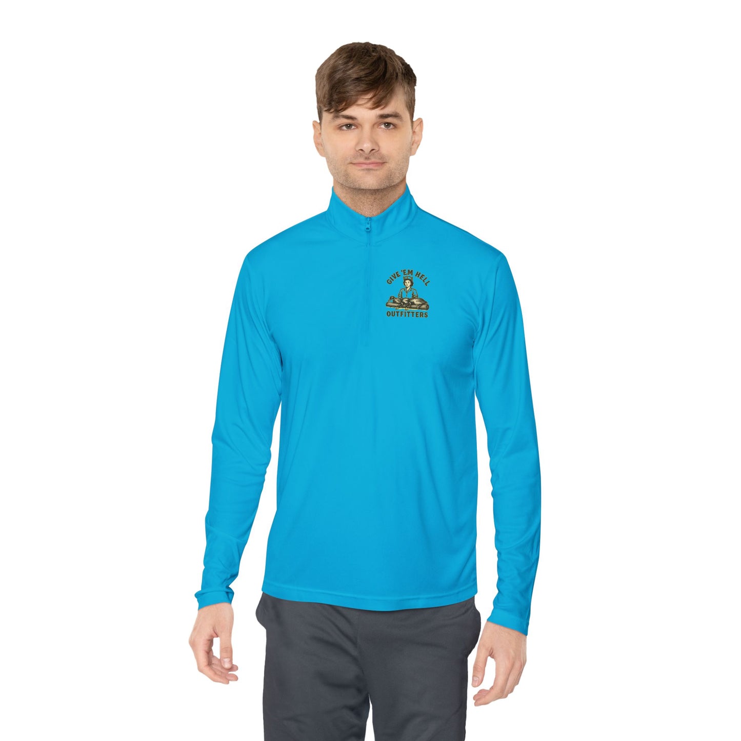 Unisex Quarter-Zip Pullover - Casual Comfort, Outdoor Adventure, Gifts for Him, Fall Layers, Give 'Em Hell Outfitters