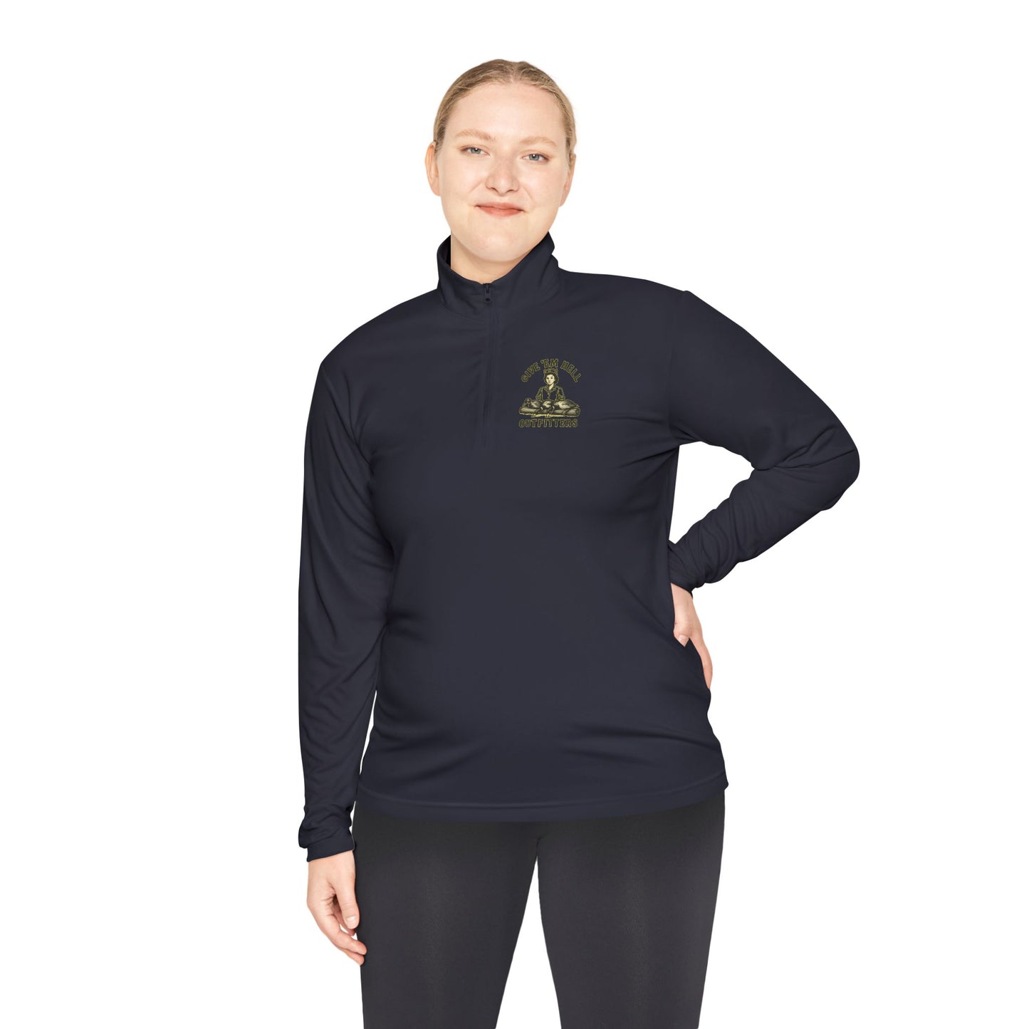 Unisex Quarter-Zip Pullover - Casual Comfort, Outdoor Adventure, Gifts for Him, Fall Layers, Give 'Em Hell Outfitters