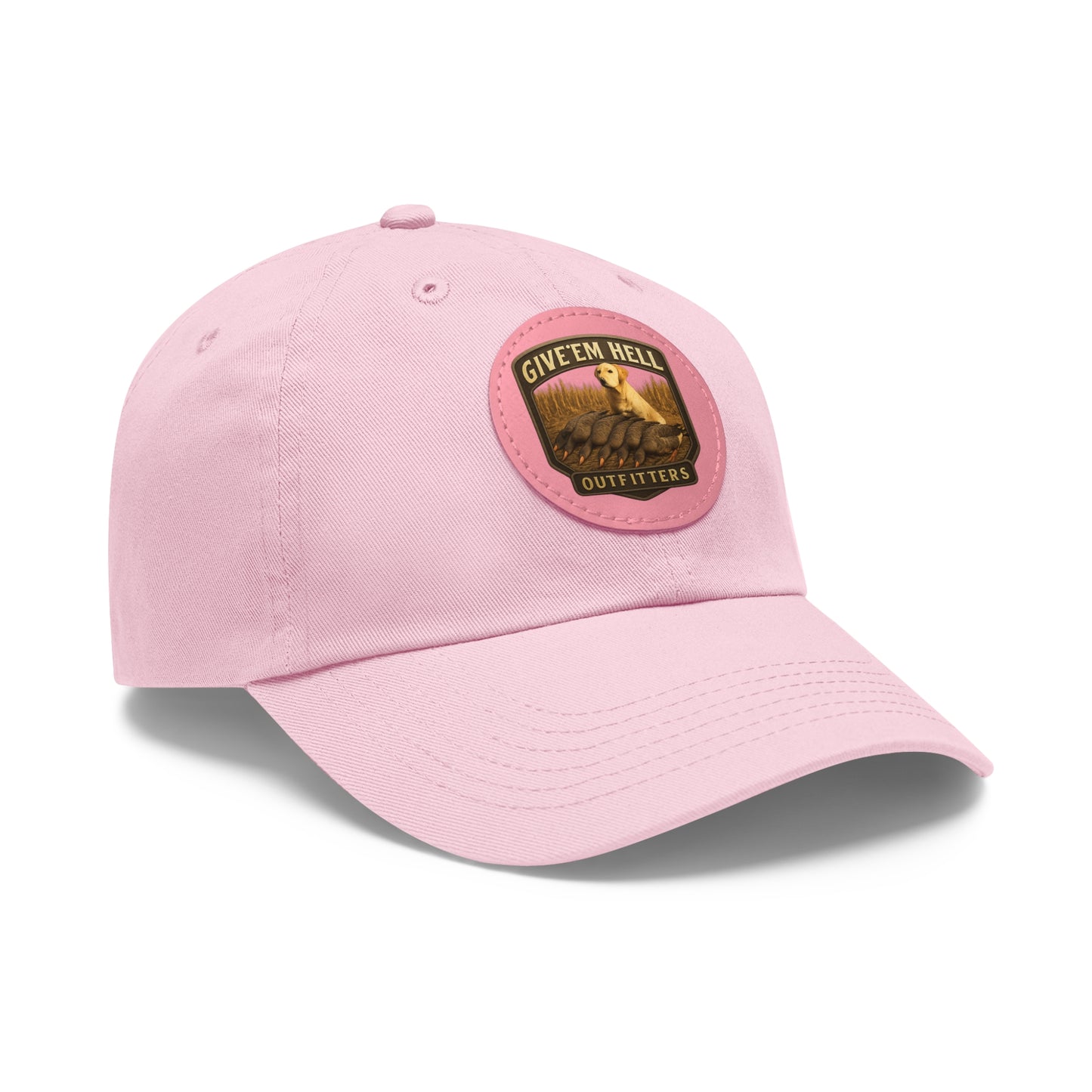 Leather Patch Dad Hat - Give 'Em Hell Outfitters, Casual Cap, Outdoor Hat, Father's Day Gift, Trendy Everyday Wear