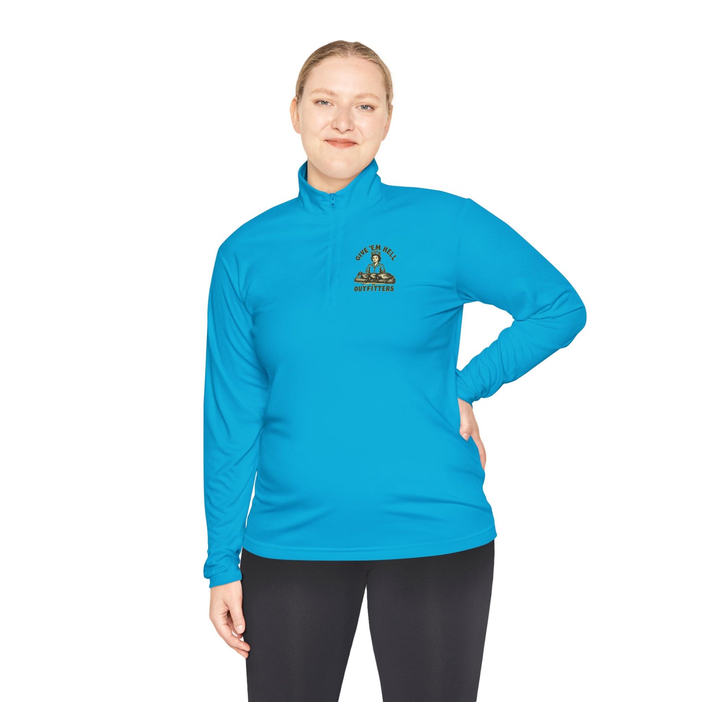 Unisex Quarter-Zip Pullover - Casual Comfort, Outdoor Adventure, Gifts for Him, Fall Layers, Give 'Em Hell Outfitters