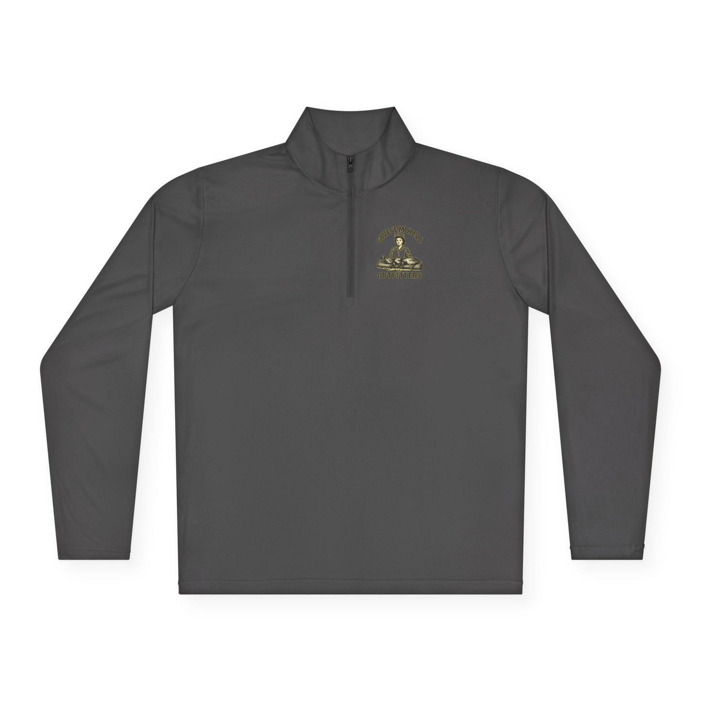 Unisex Quarter-Zip Pullover - Casual Comfort, Outdoor Adventure, Gifts for Him, Fall Layers, Give 'Em Hell Outfitters