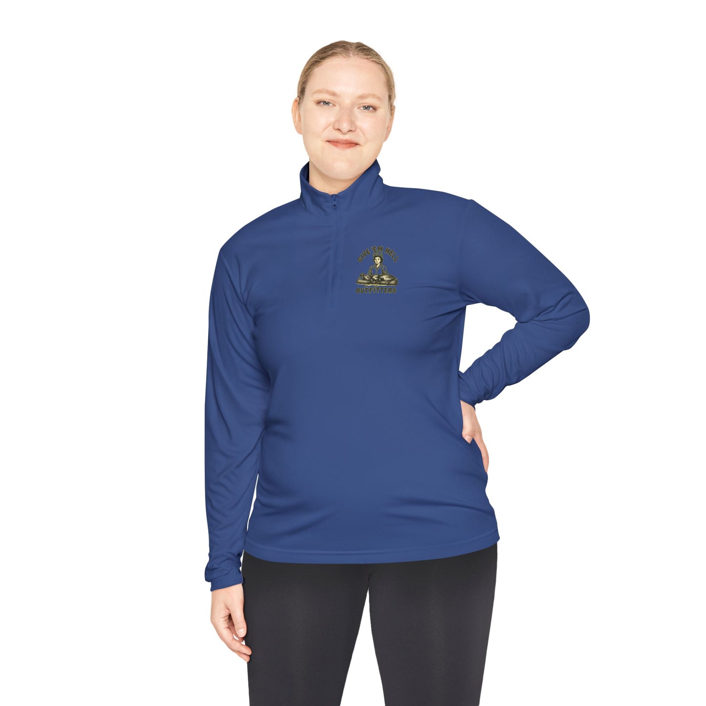 Unisex Quarter-Zip Pullover - Casual Comfort, Outdoor Adventure, Gifts for Him, Fall Layers, Give 'Em Hell Outfitters
