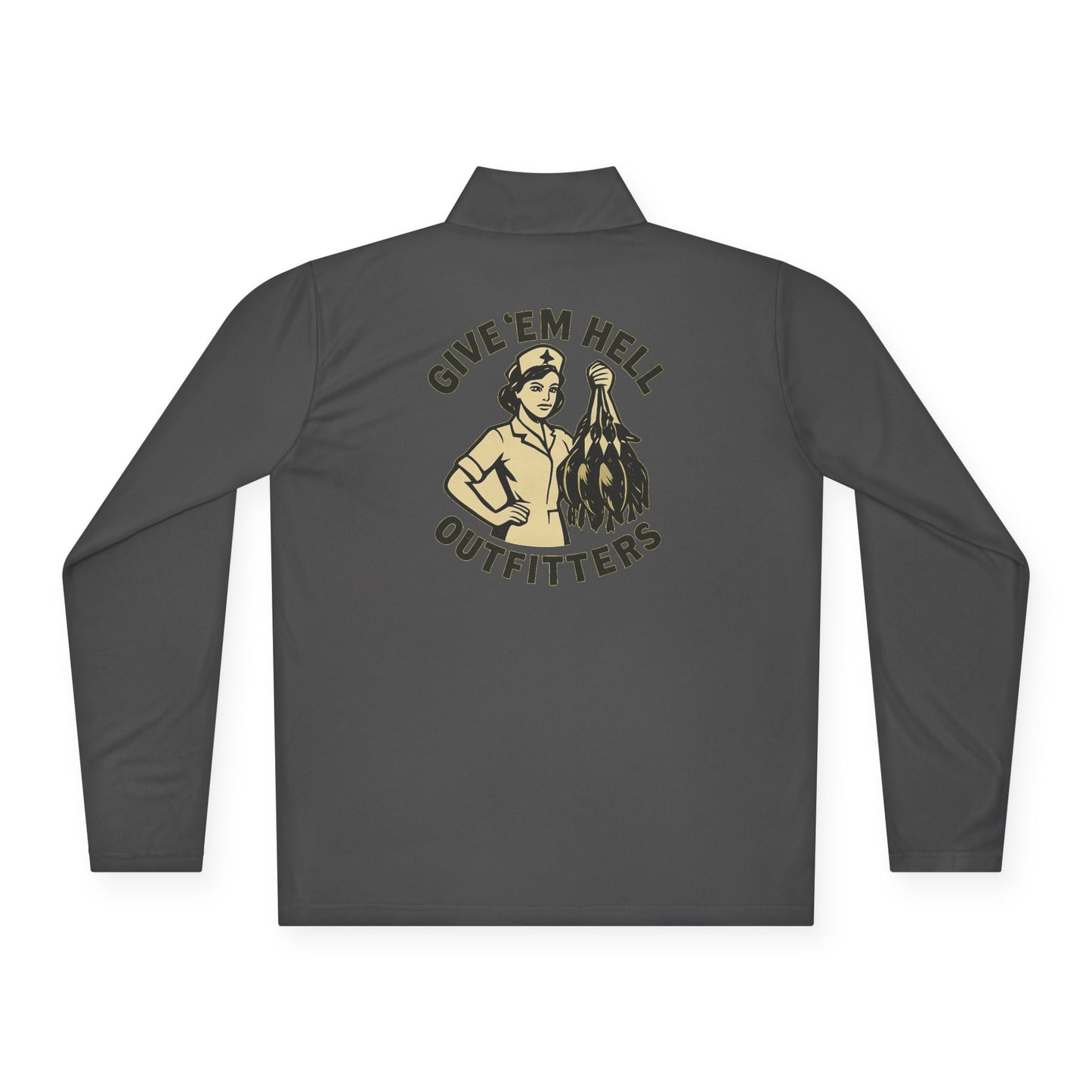 Unisex Quarter-Zip Pullover - Casual Comfort, Outdoor Adventure, Gifts for Him, Fall Layers, Give 'Em Hell Outfitters