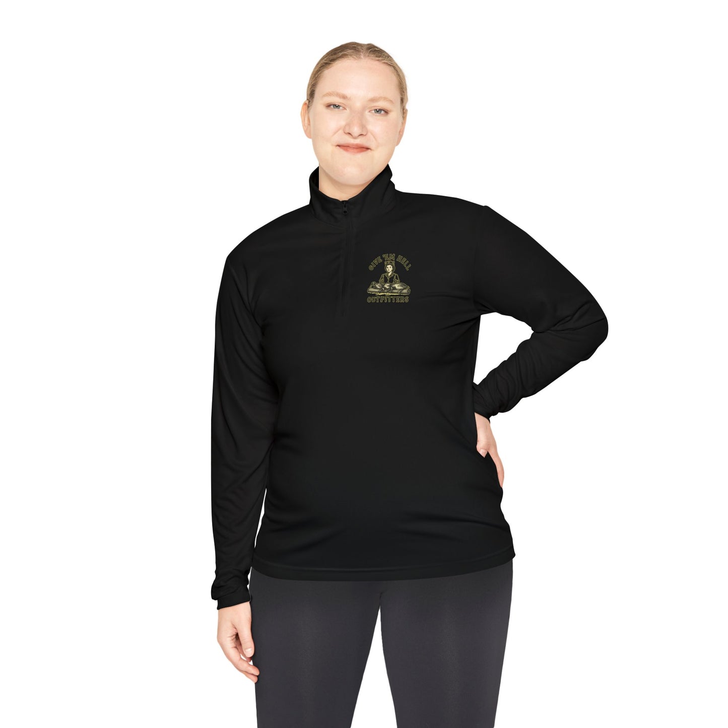 Unisex Quarter-Zip Pullover - Casual Comfort, Outdoor Adventure, Gifts for Him, Fall Layers, Give 'Em Hell Outfitters