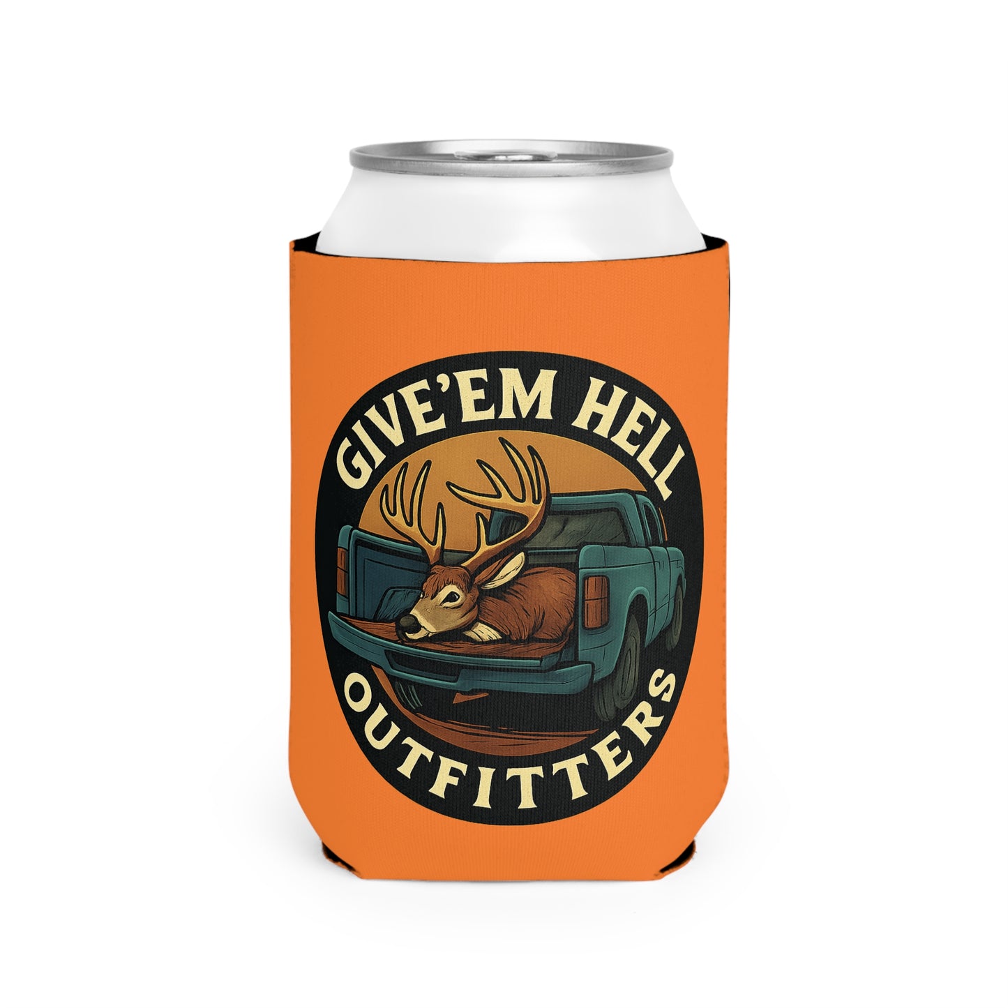 Hunting Can Cooler Sleeve, Rustic Beverage Holder, Outdoor Gift, Tailgating Accessory, Camping Gear, Party Favor
