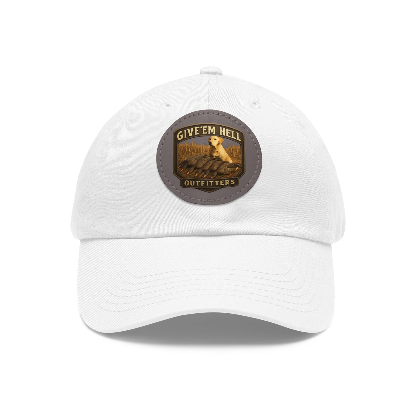 Leather Patch Dad Hat - Give 'Em Hell Outfitters, Casual Cap, Outdoor Hat, Father's Day Gift, Trendy Everyday Wear
