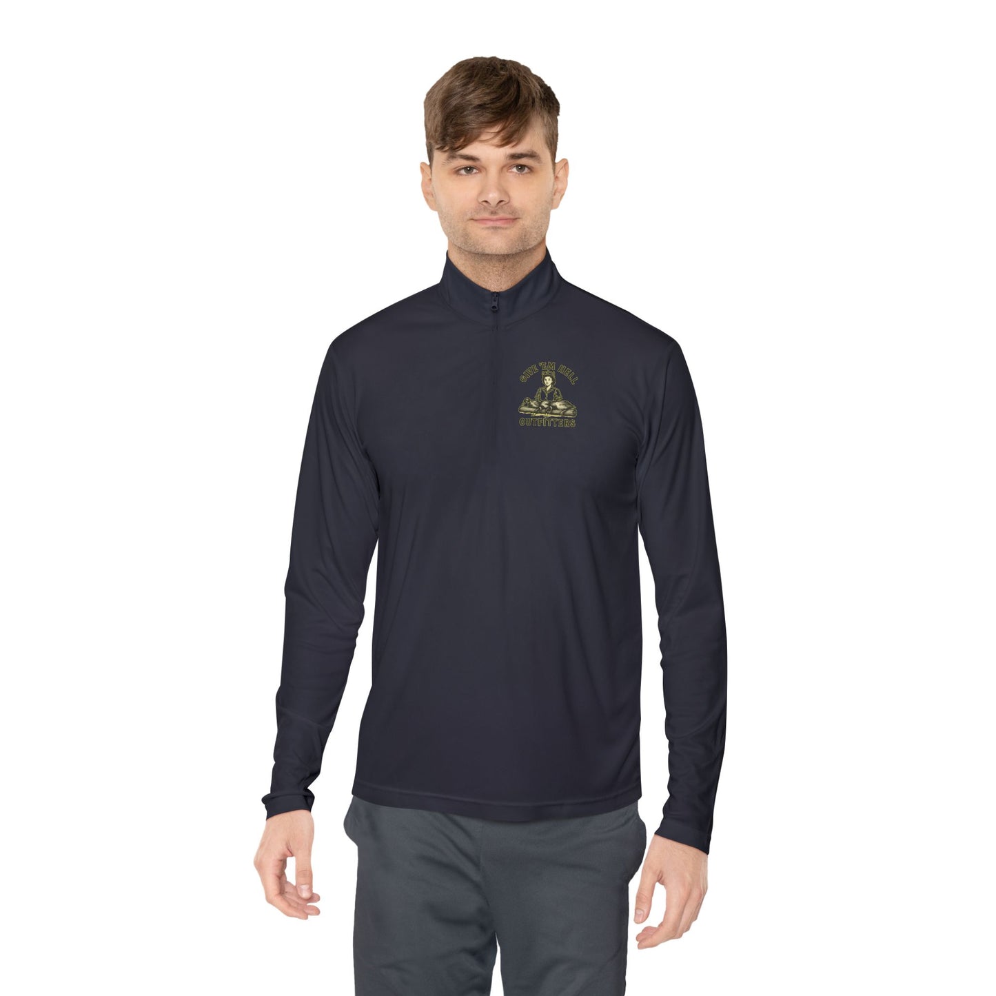 Unisex Quarter-Zip Pullover - Casual Comfort, Outdoor Adventure, Gifts for Him, Fall Layers, Give 'Em Hell Outfitters