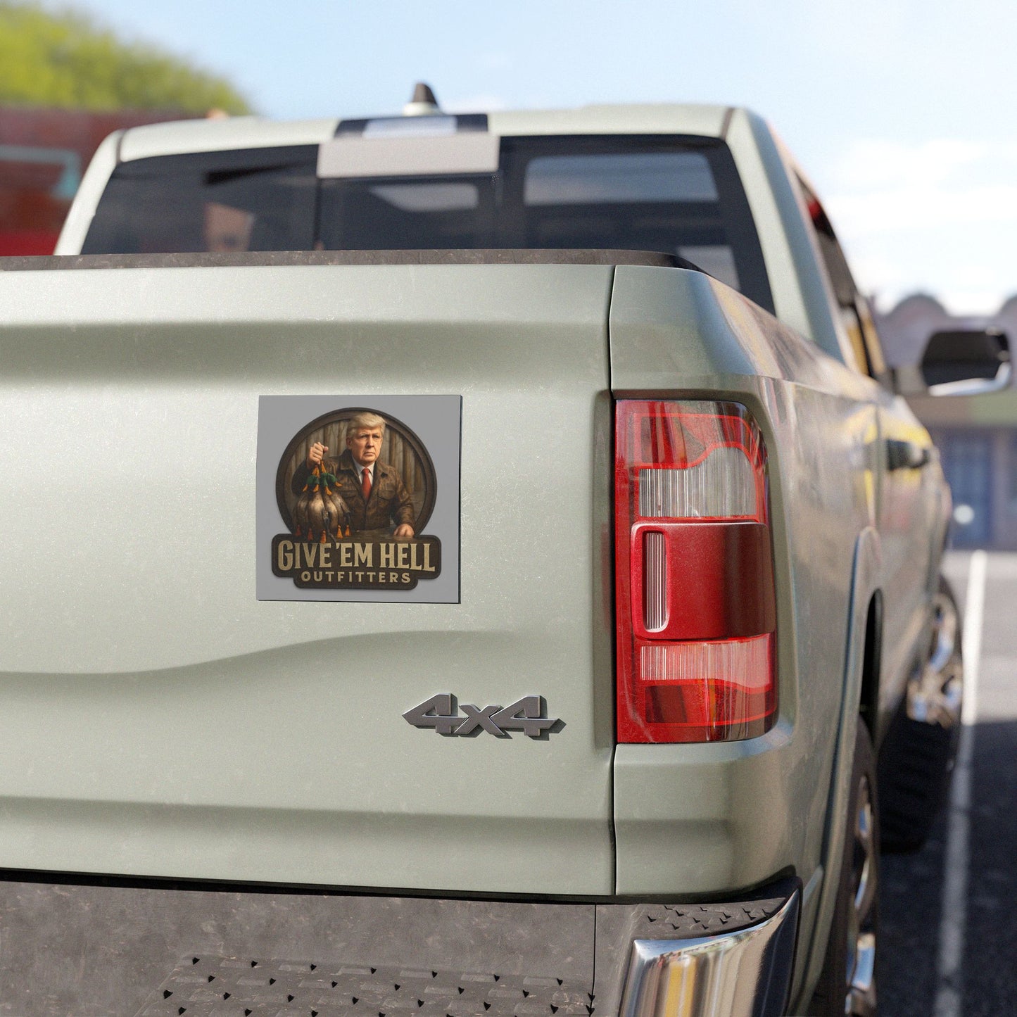 Car Magnet - Give 'Em Hell Decor, Vehicle Accessories, Political Gift, Outdoor Enthusiast Decor, Hunting Vibes