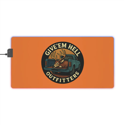 Illuminated Gaming Mouse Pad with Retro Truck Design, Personalized Desk Mat, Game Room Decor, Geek Gift, LED Desk Accessories